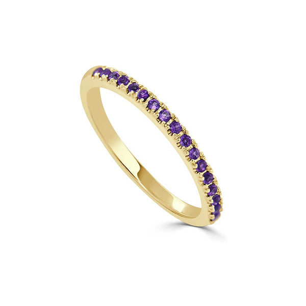 Amethyst Birthstone Stackable Ring - 1